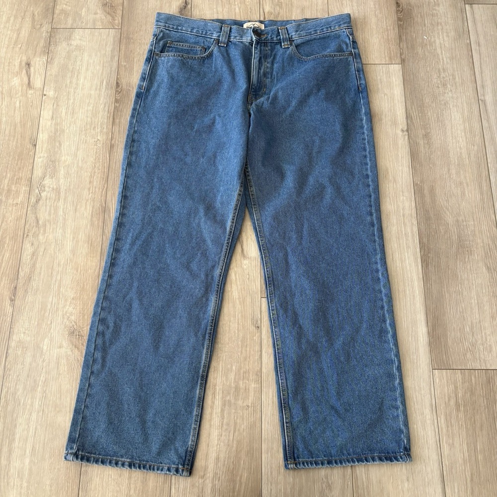Blue Mountain Jeans Mens 40x32‎ Blue Relaxed Fit 5-Pocket Denim Reinforced Seams